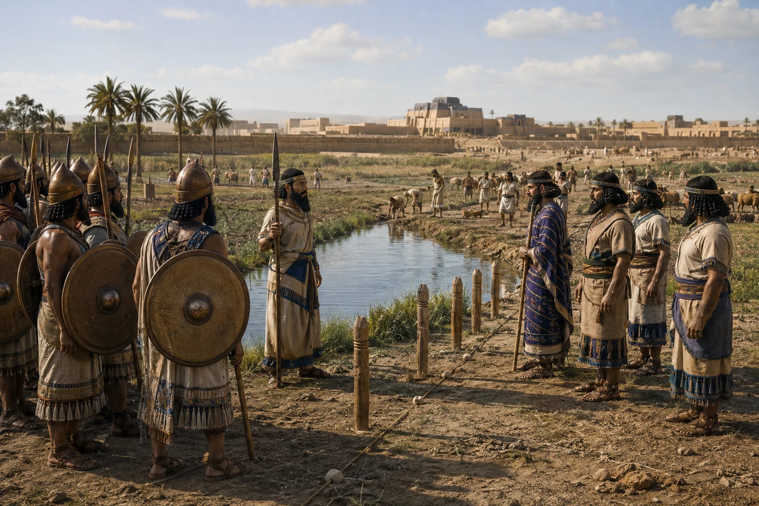 Conflicto sumerio por tierras, agua y fronteras.